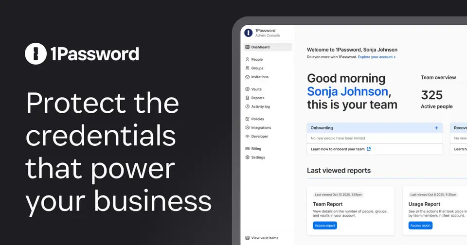 1Password, as pictured on 1password.com
