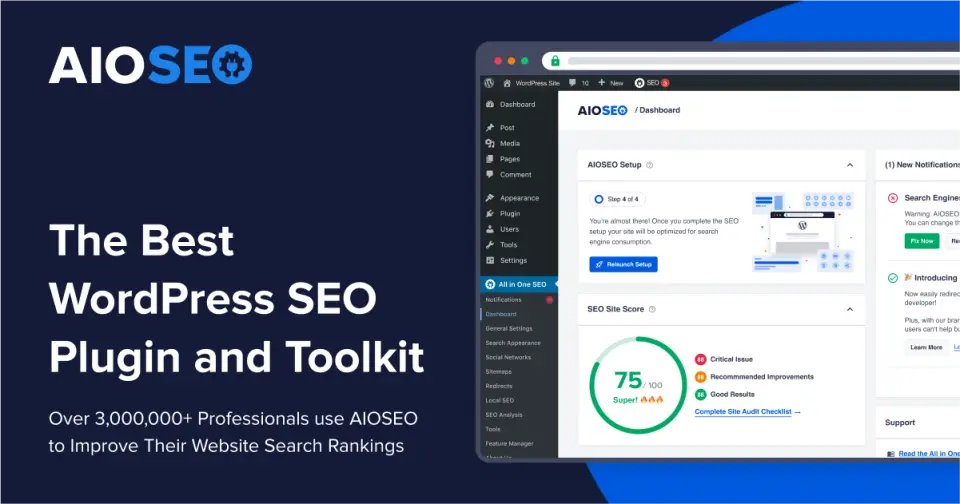 All in One SEO (AIOSEO), as pictured on aioseo.com