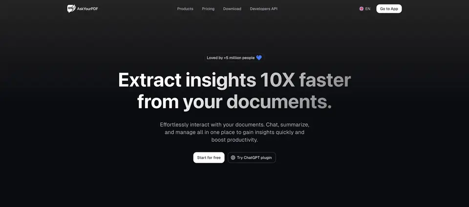 AskYourPDF, as pictured on askyourpdf.com