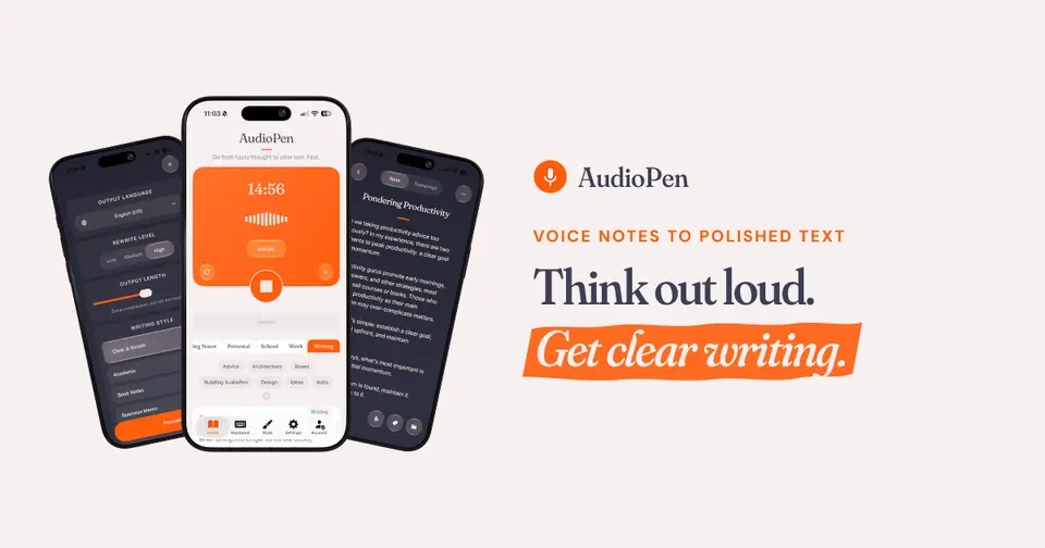 AudioPen, as pictured on audiopen.ai