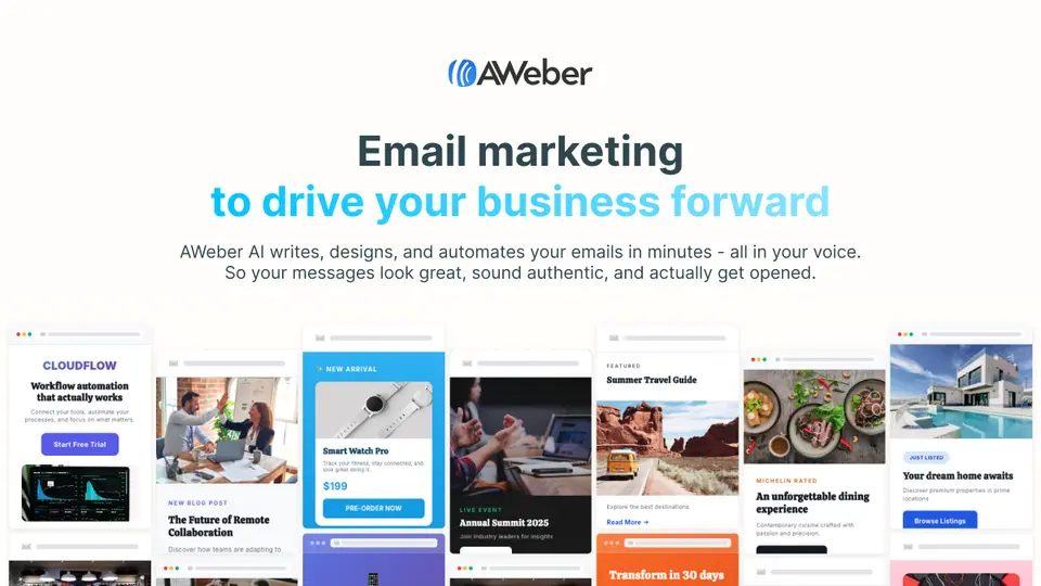 AWeber, as pictured on aweber.com