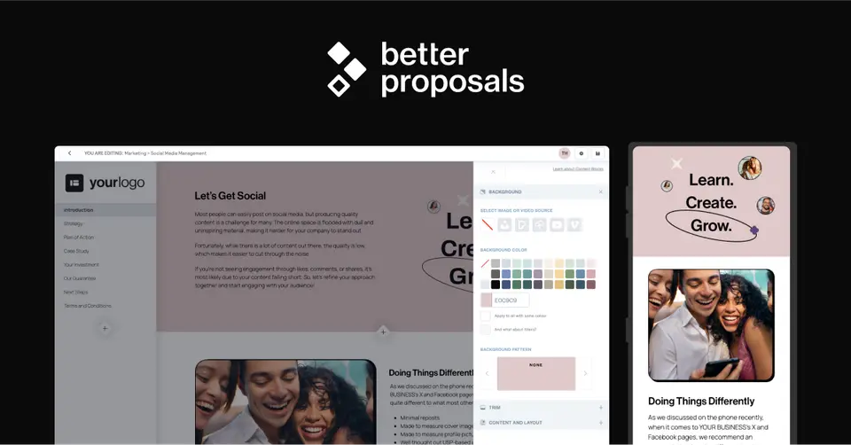Better Proposals, as pictured on betterproposals.io
