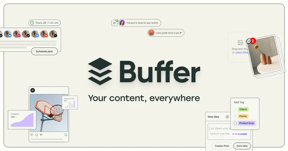 Buffer, as pictured on buffer.com