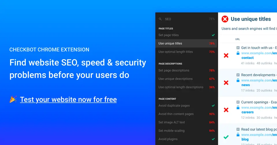 Checkbot, as pictured on checkbot.io