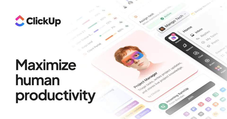ClickUp, as pictured on clickup.com