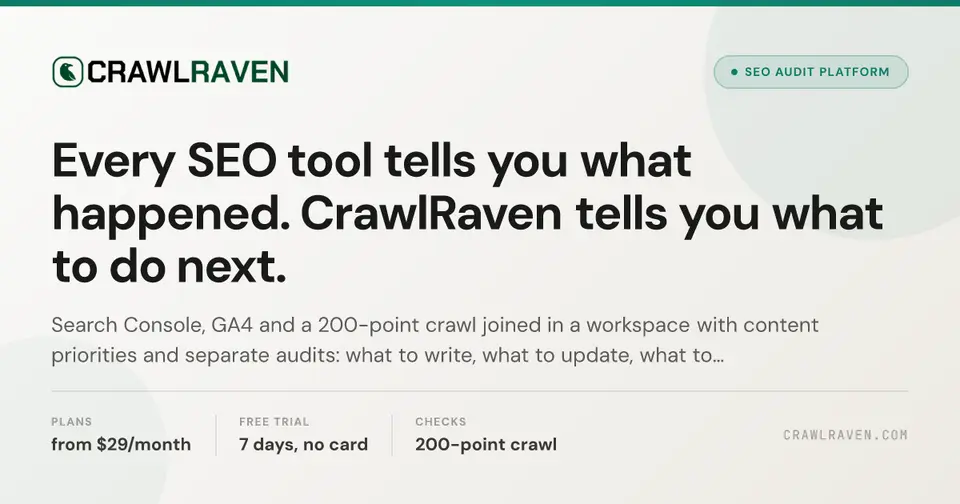 CrawlRaven, as pictured on crawlraven.com