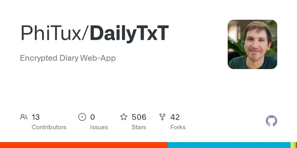 DailyTxT, as pictured on github.com