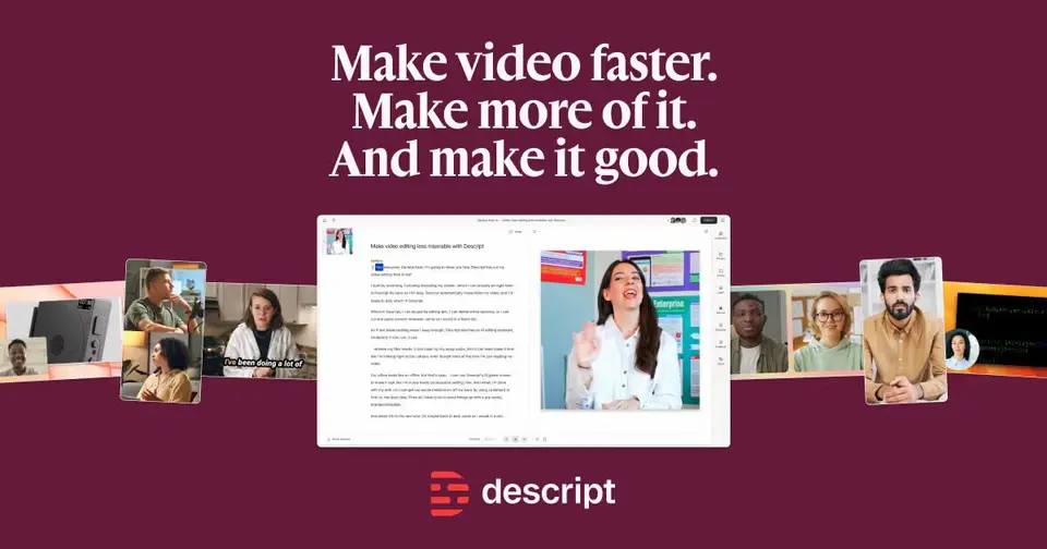 Descript, as pictured on descript.com