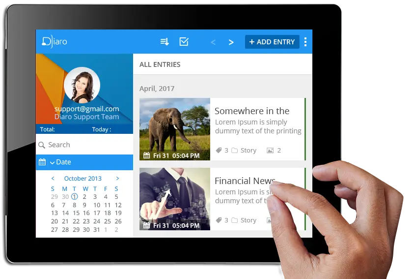 Diaro, as pictured on diaroapp.com