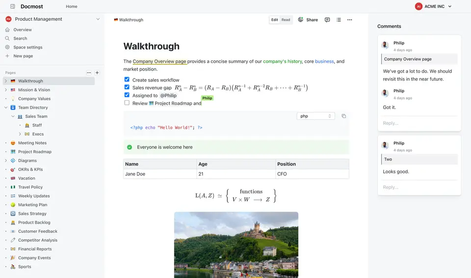 Docmost, as pictured on docmost.com