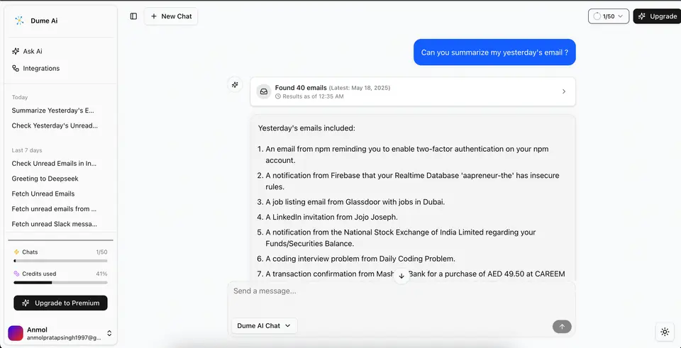 Dume.ai, as pictured on dume.ai