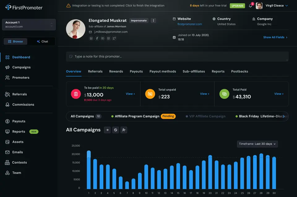 FirstPromoter, as pictured on firstpromoter.com