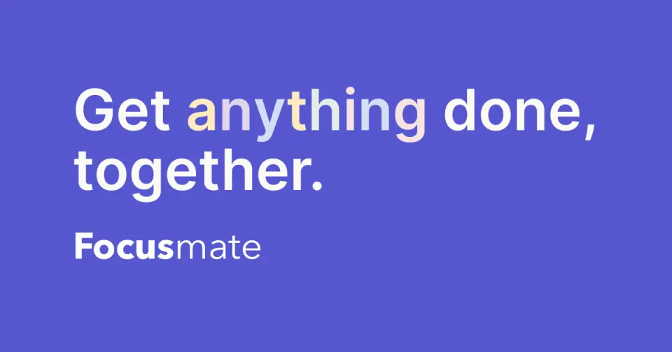 Focusmate, as pictured on focusmate.com