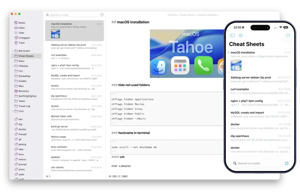 FSNotes, as pictured on fsnot.es