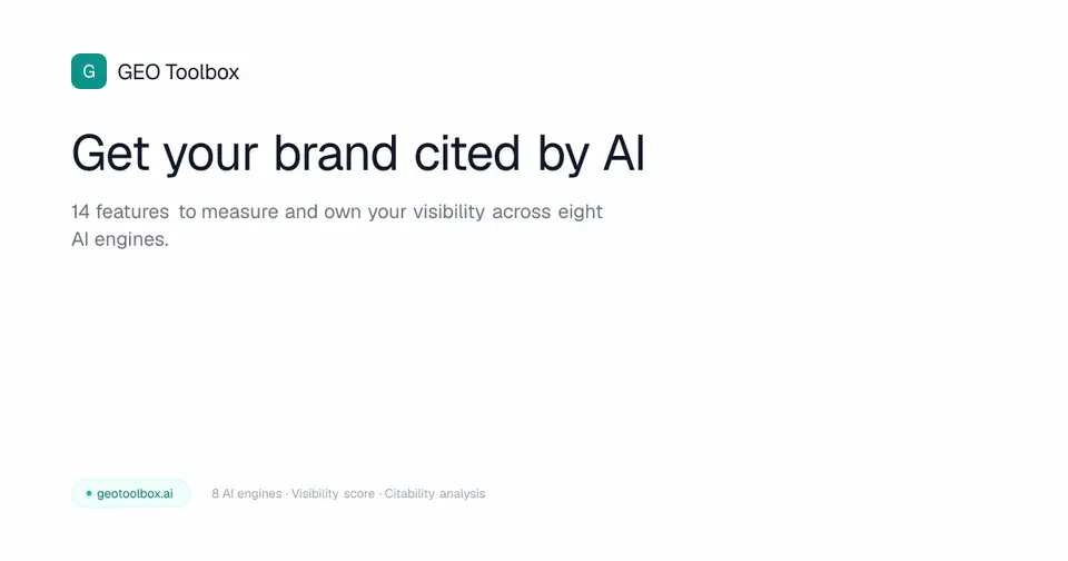 GEO Toolbox, as pictured on geotoolbox.ai