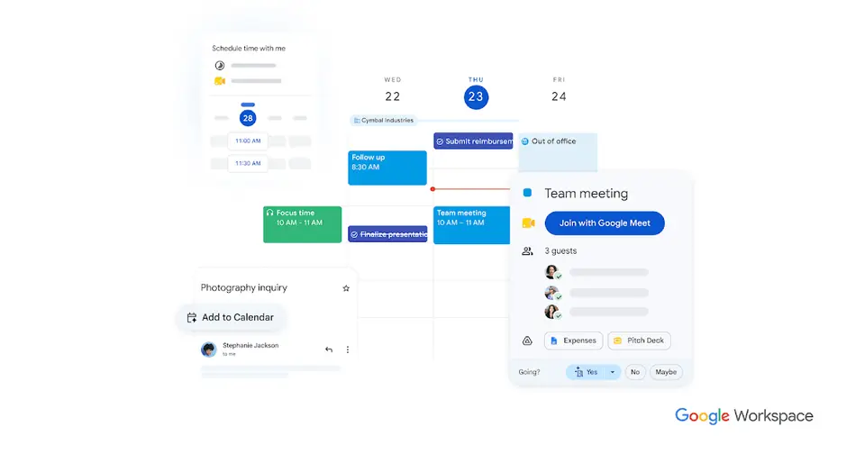 Google Calendar, as pictured on workspace.google.com