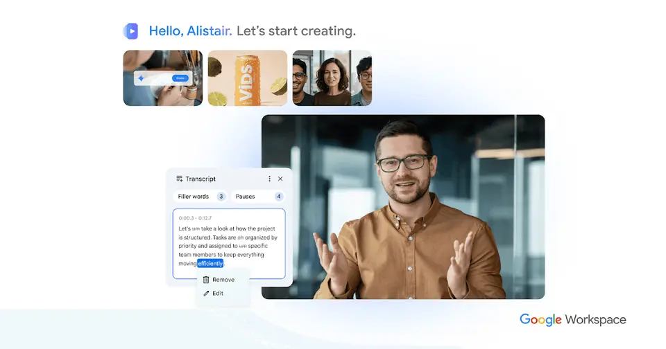 Google Vids, as pictured on workspace.google.com