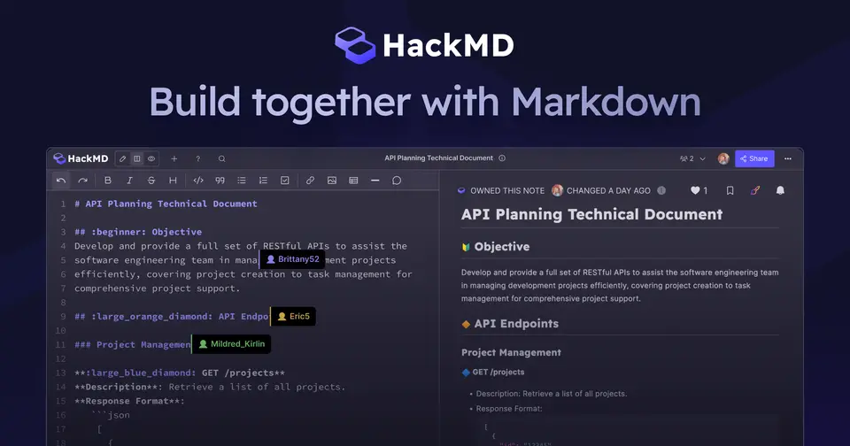 HackMD, as pictured on hackmd.io