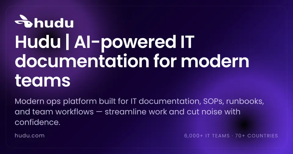 Hudu, as pictured on hudu.com