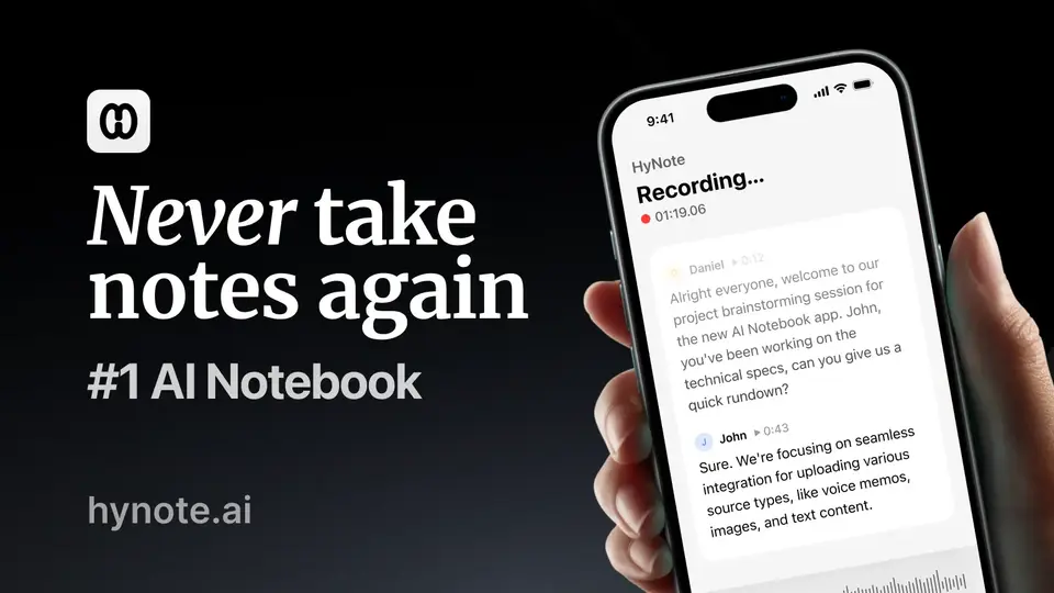 HyNote, as pictured on hynote.ai