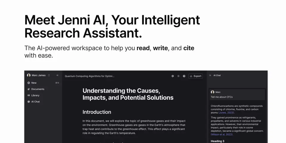 Jenni AI, as pictured on jenni.ai