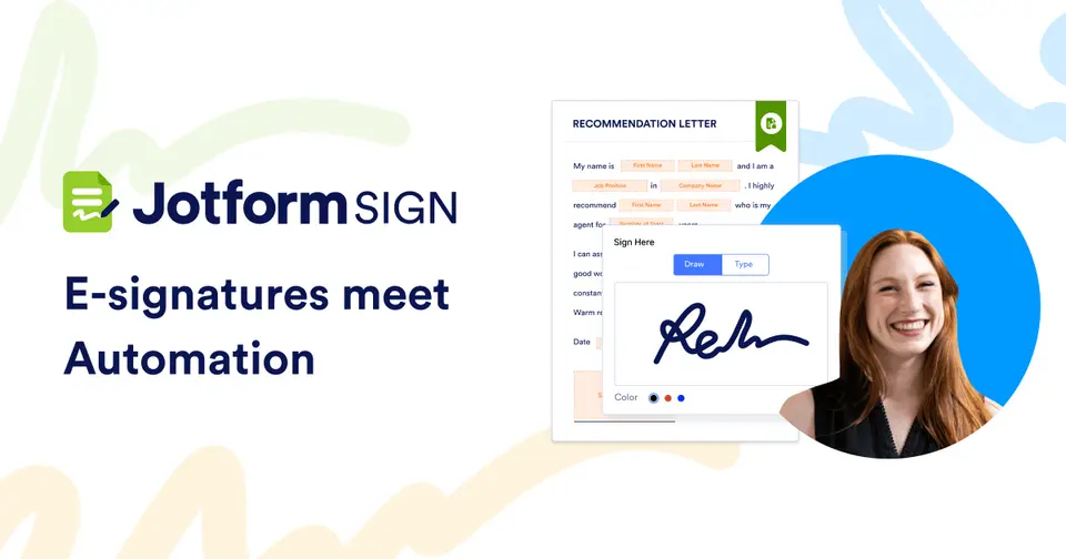 Jotform Sign, as pictured on jotform.com