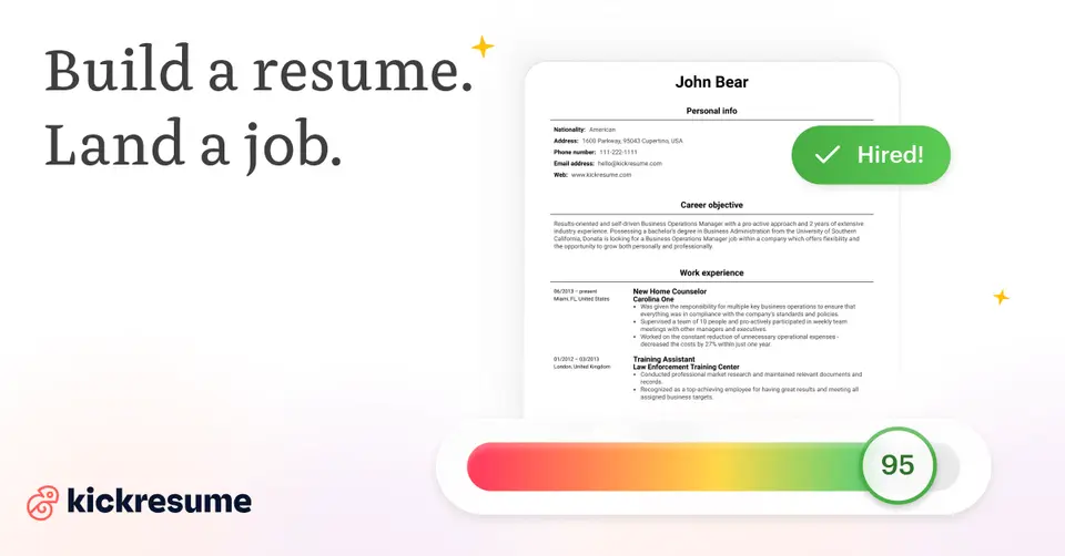 Kickresume, as pictured on kickresume.com