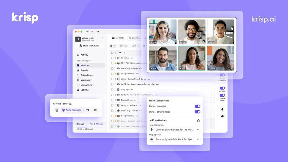 Krisp, as pictured on krisp.ai