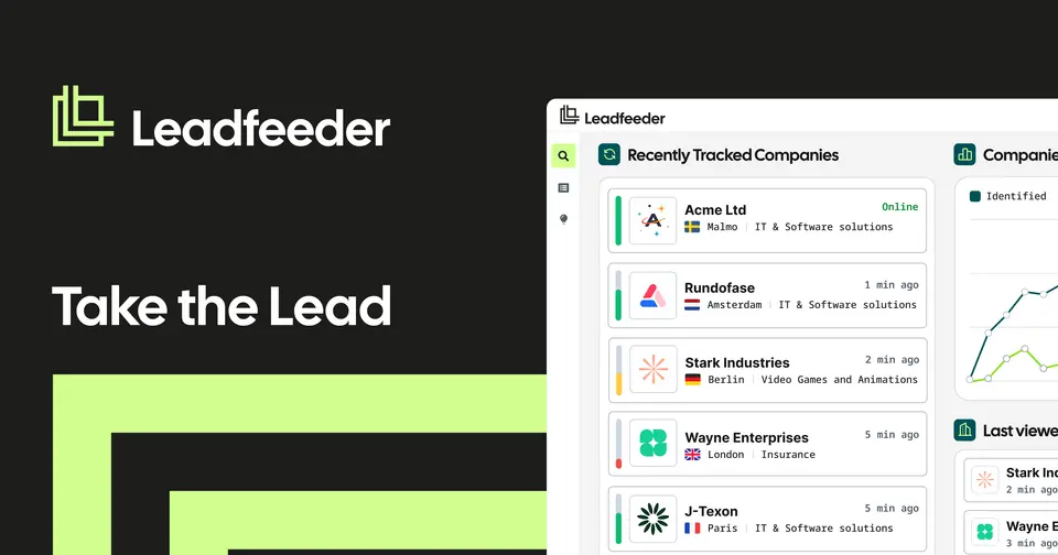 Leadfeeder, as pictured on leadfeeder.com