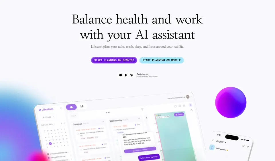Lifestack, as pictured on lifestack.ai