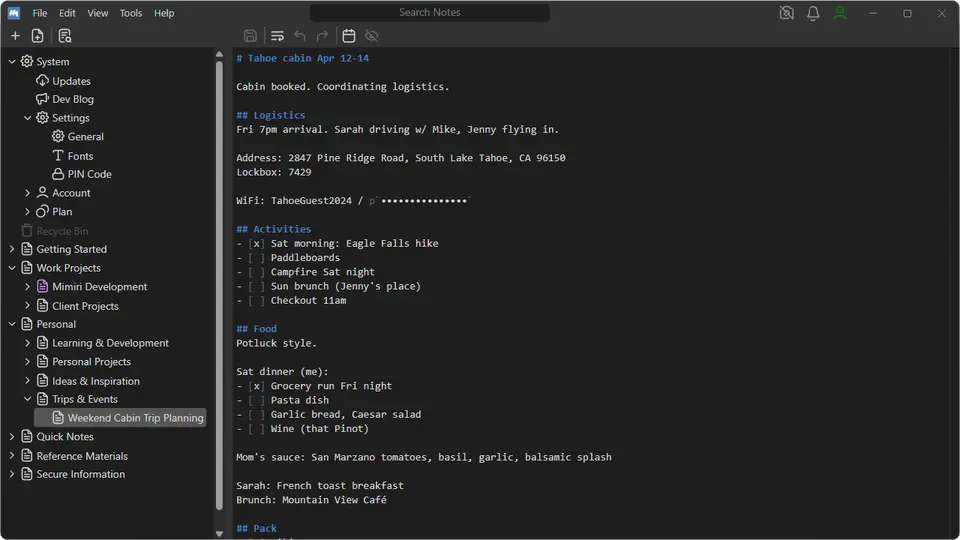 Mimiri Notes, as pictured on mimiri.io