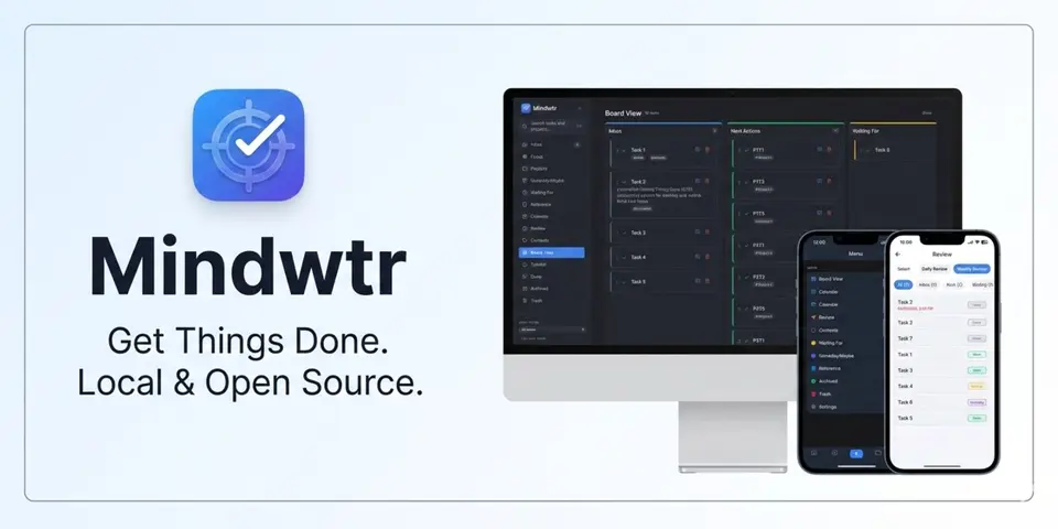 Mindwtr, as pictured on mindwtr.app