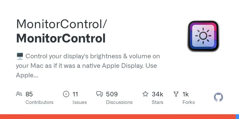 MonitorControl, as pictured on github.com