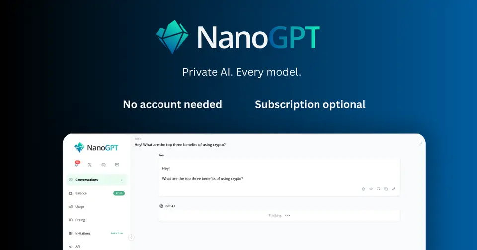 NanoGPT, as pictured on nano-gpt.com