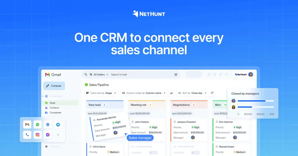 NetHunt CRM, as pictured on nethunt.com