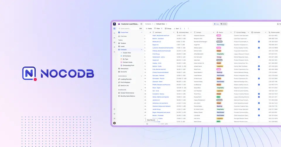 NocoDB, as pictured on nocodb.com