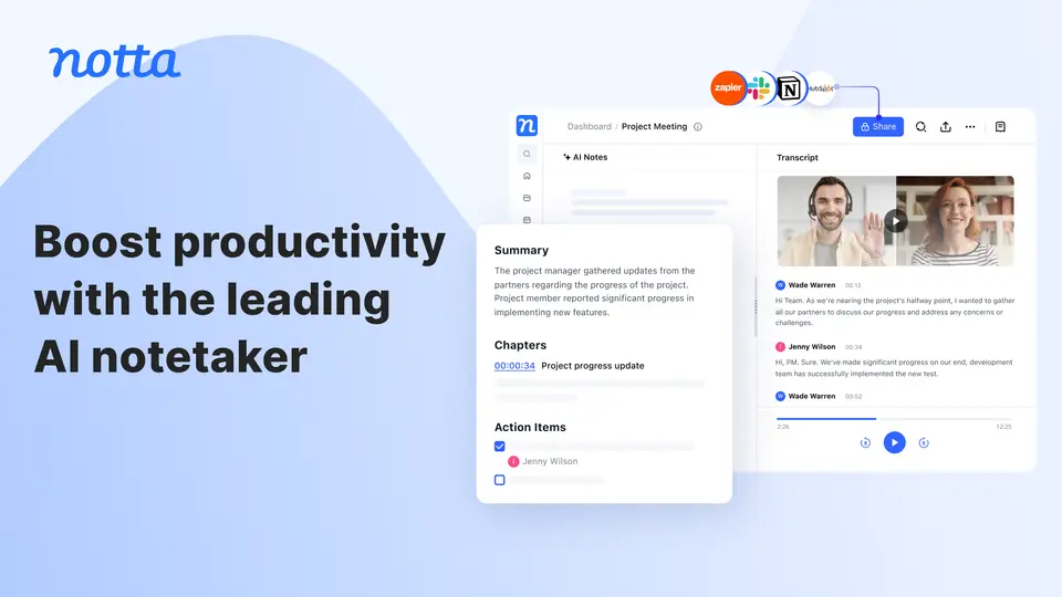 Notta, as pictured on notta.ai