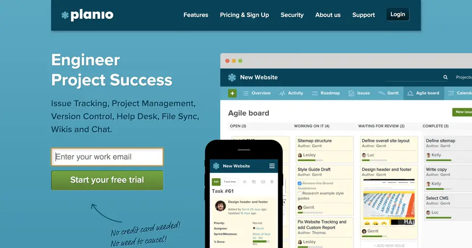 Planio, as pictured on plan.io