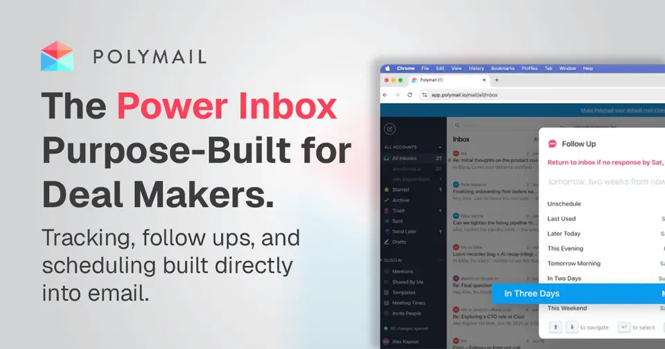 Polymail, as pictured on polymail.io