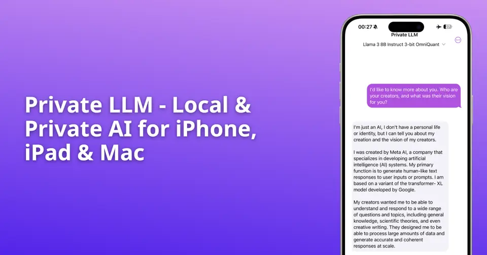 Private LLM, as pictured on privatellm.app
