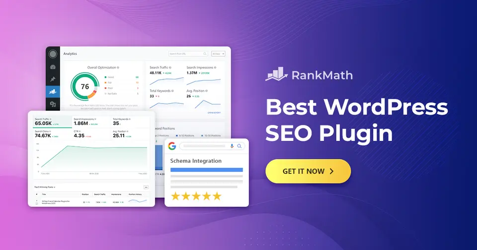 Rank Math, as pictured on rankmath.com