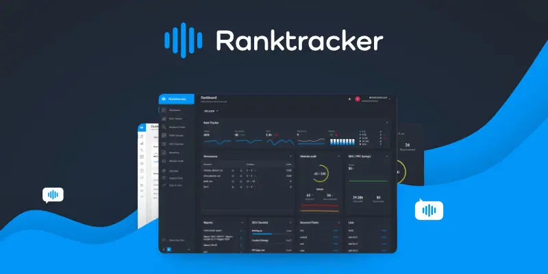 Ranktracker, as pictured on ranktracker.com