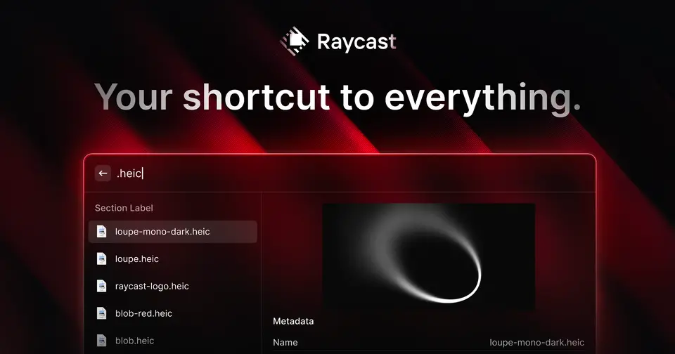 Raycast, as pictured on raycast.com
