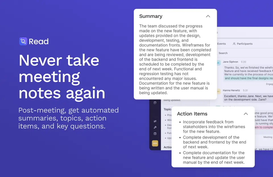 Read AI, as pictured on read.ai
