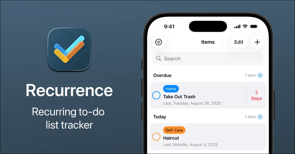 Recurrence, as pictured on recurrence-app.com