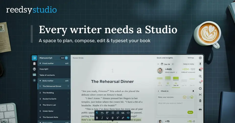 Reedsy Studio, as pictured on reedsy.com