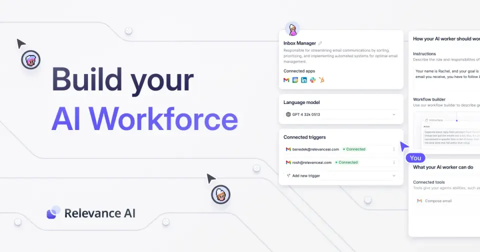 Relevance AI, as pictured on relevanceai.com