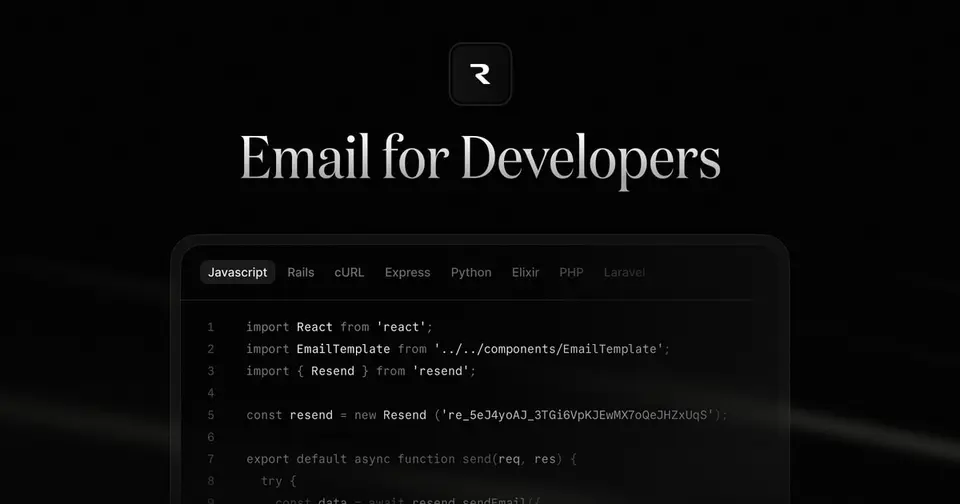 Resend, as pictured on resend.com