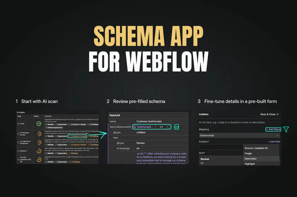 Schema Flow, as pictured on webflow.com