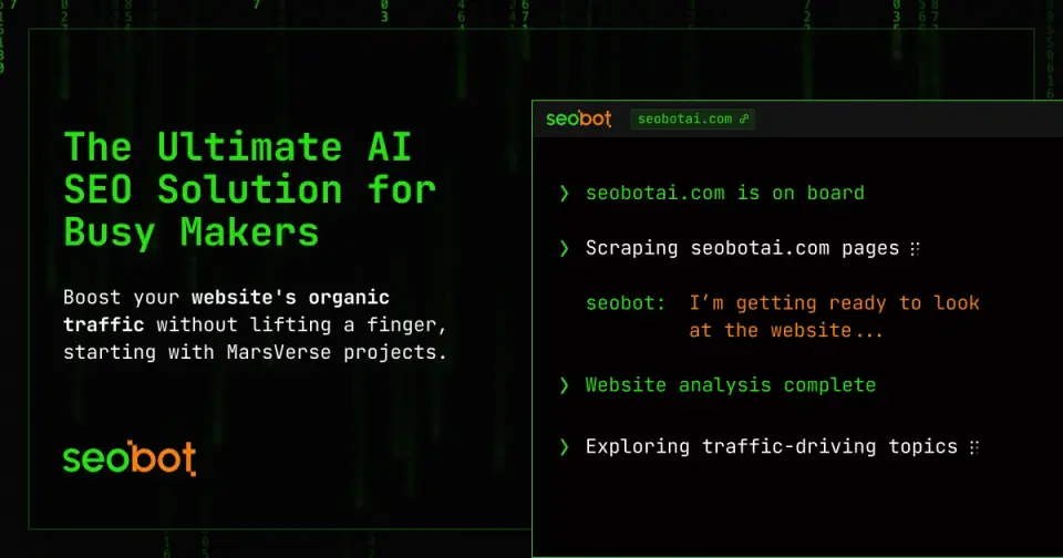 SEO Bot, as pictured on seobotai.com